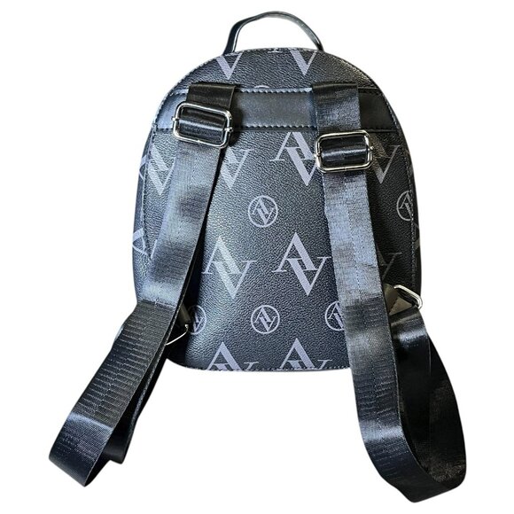 Adrienne Vittadini SMALL Faux Leather Backpack Mini Black - Picture 4 of 12